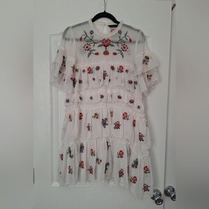 Floral Embroidered Sheer Dress